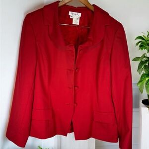 Spiegel Red Blazer Size 16 Classic Button Front Jacket